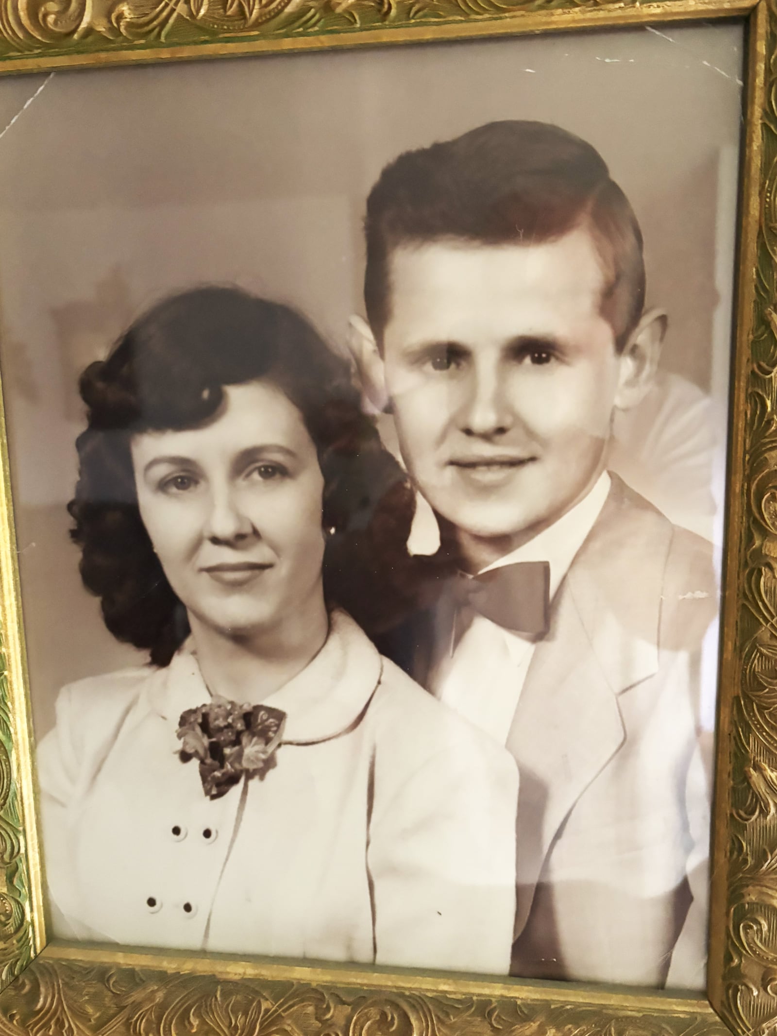 Benny and Etta Marie Dixon’s wedding picture hangs on the wall near the front door of Benny’s home in Beavercreek. They married in Whitesburg, Kentucky, in 1952, when he was 21 and she was 18. When she died in 2017, they had been married nearly 65 years. CONTRIBUTED PHOTO