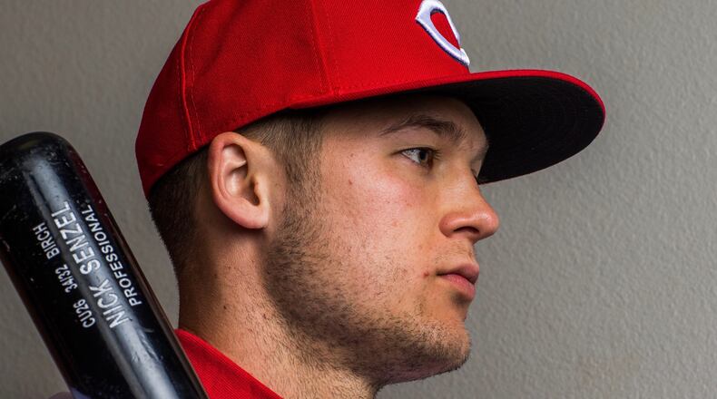 Nick Senzel poses for a portrait at the Cincinnati Reds Player Development Complex on February 20, 2018 in Goodyear, Arizona. (Photo by Rob Tringali/Getty Images)