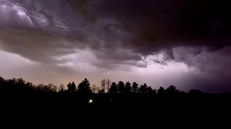 Lightning photo from the storm April 8, 2020 NICK GRAHAM / STAFF