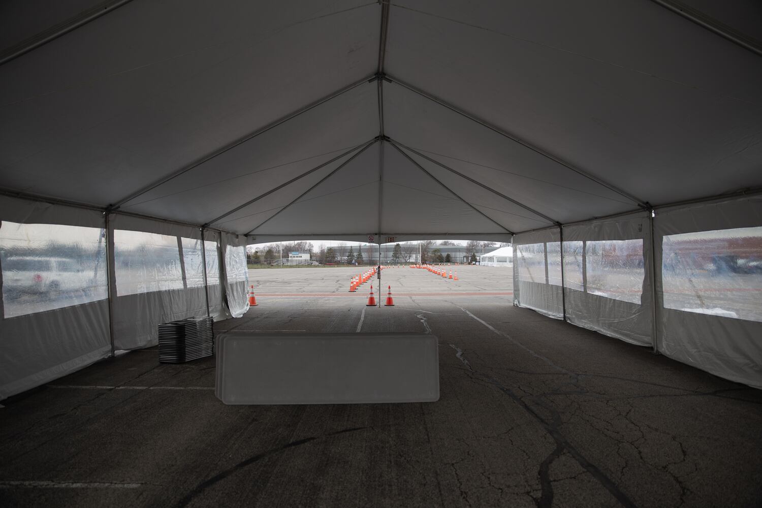 PHOTOS: UD Arena parking lot transformed into drive-up coronavirus testing center