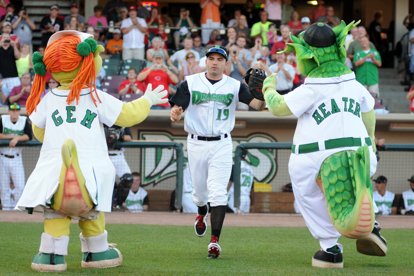 Joey Votto on a rehab assignment with the Dayton Dragons on Tuesday, Aug. 28, 2012. Contributed photo by Nick Falzerano