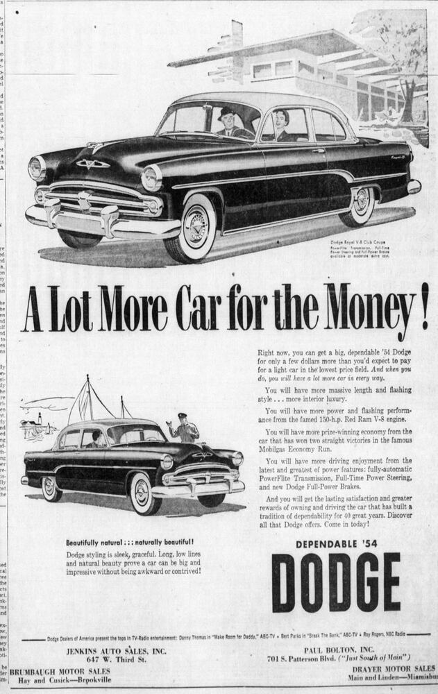 1950s Car advertisement vintage pages