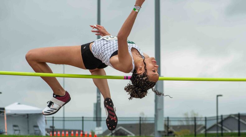 Wright State's Cierra Lively won the high jump at the Horizon League championships at Oakland University in Rochester, Mich. Wright State Athletics photo