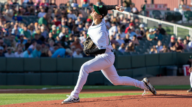 Johnathan Harmon pitched seven scoreless innings and allowed five singles and struck out six against Lansing in Thursday night's game at Day Air Ballpark. Jeff Gilbert/CONTRIBUTED