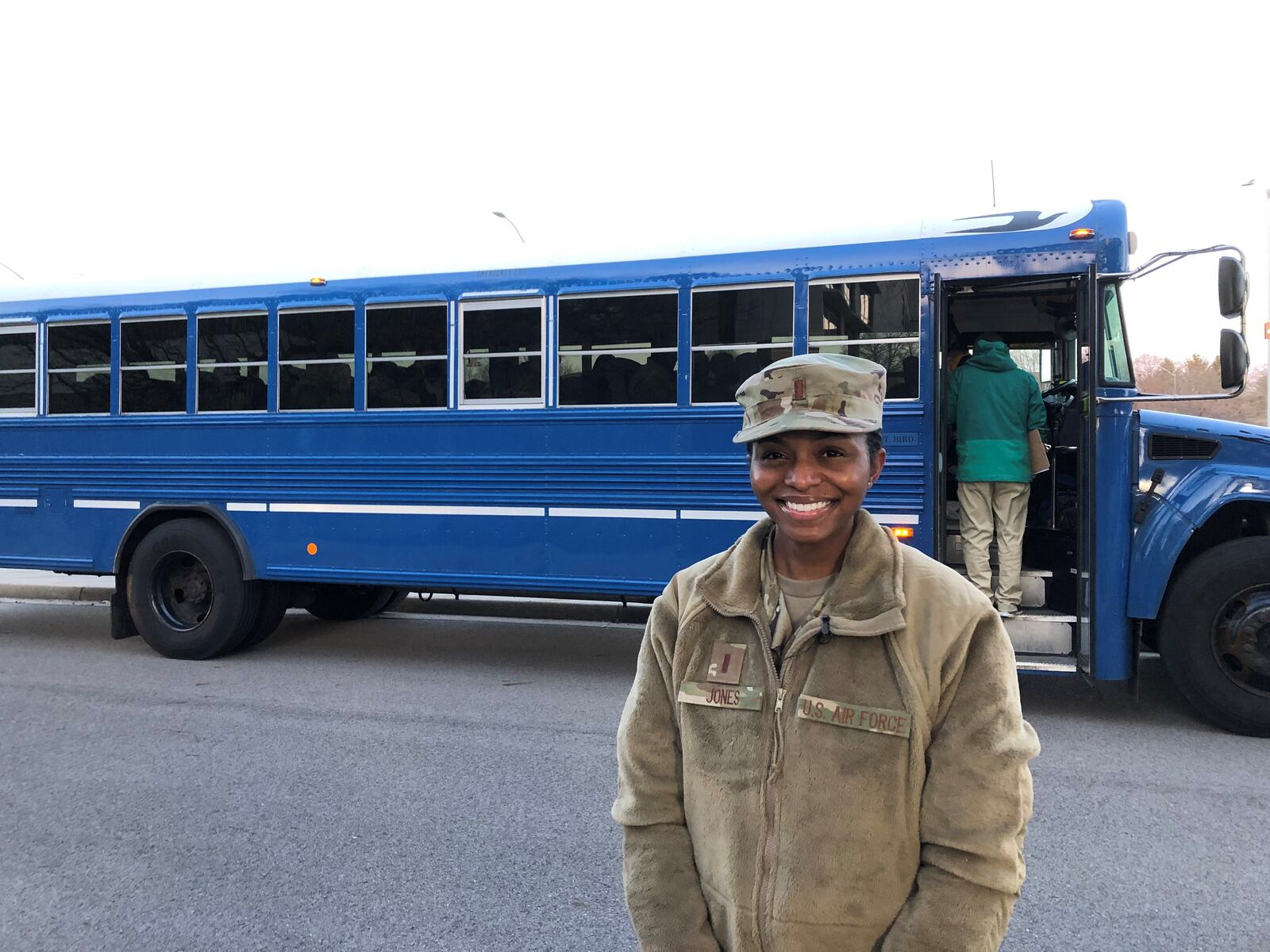 Lt. Destiny Jones deployed to Detroit on Friday, arch 19 2021. She is helping with a mass vaccination effort. STAFF/BONNIE MEIBERS