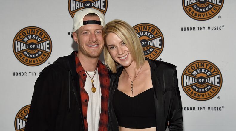 NASHVILLE, TN - MARCH 14: Singer-songwriter Tyler Hubbard and Hayley Stommel attend The Country Music Hall of Fame and Museum debut to New American Currents Exhibition on March 14, 2017 in Nashville, Tennessee. (Photo by Rick Diamond/Getty Images for Country Music Hall Of Fame)