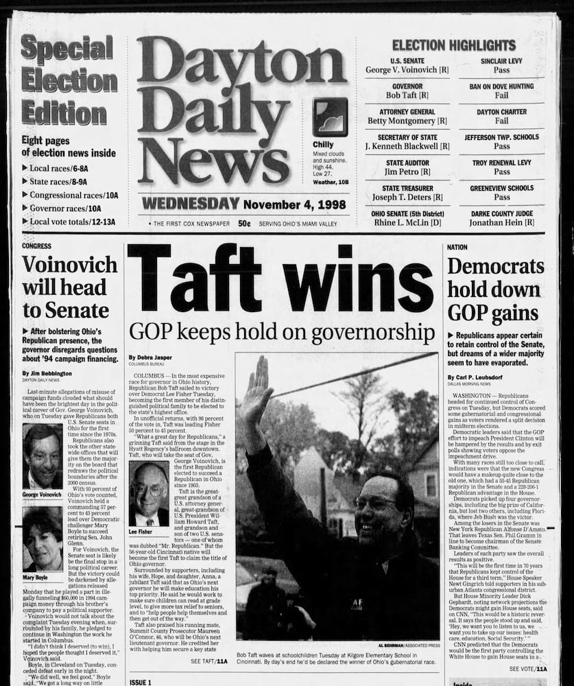 Election results front pages