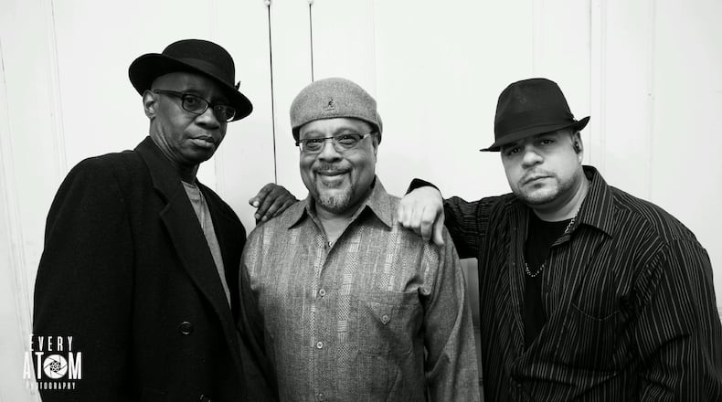 The Primetime Blues Band, (left to right) Ronnie “Hollywood” Robinson, Tony Houston and Anzio Martinez, launches its new twice-monthly, early evening, all-ages blues jam, at Hannah s in Dayton on Saturday, Nov. 11. CONTRIBUTED