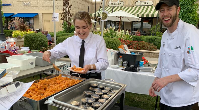 The "Pasta Brio" is a combination of tender grilled chicken, crimini mushrooms tossed with rigatoni in a roasted red pepper sauce. The dish was served during Taste of the Greene on Aug. 8, 2019. ALEXIS LARSEN/CONTRIBUTED