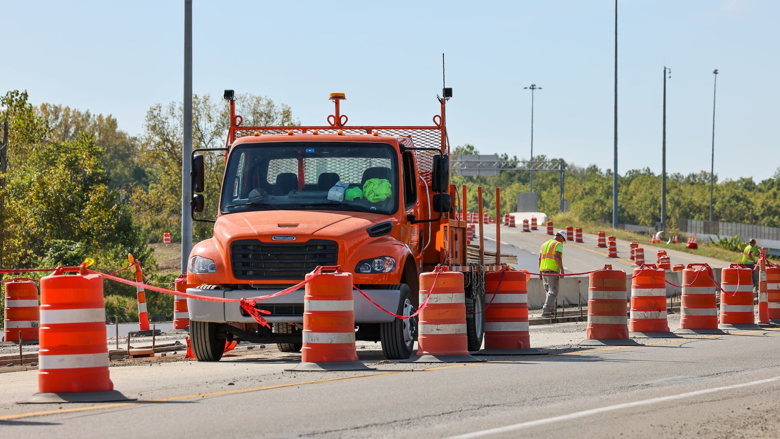 Construction continues on exit 41 off Interstate 70 and on Ohio Route 235 near the site of Buc-ee's in Huber Heights. An additional lane is being added from westbound I-70 to accommodate an expected increase in traffic due to the popular store and gas station. BRYANT BILLING / STAFF