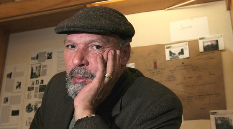 Playwright August Wilson poses at Yale University in New Haven, Conn. on April 7, 2005. The playwright died of liver cancer on Oct. 2, 2005 in Seattle. The Dayton Theatre Guild presents the local premiere of his final play, "Radio Golf," Aug. 25-Sept. 10. (AP Photo/ Michelle McLoughlin, File)