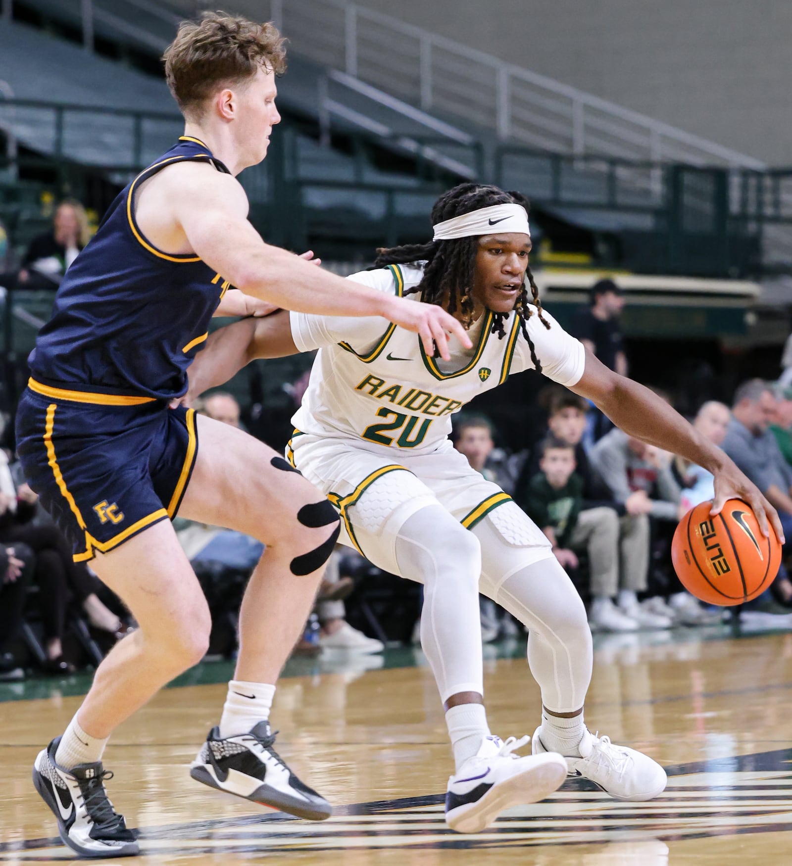 Wright State sophomore guard Andrea Holden dribbles during an 86-37 win over Franklin College 86-37 in a season opener on Monday, Nov. 3 at Ervin J. Nutter Center in Fairborn. BRYANT BILLING/STAFF