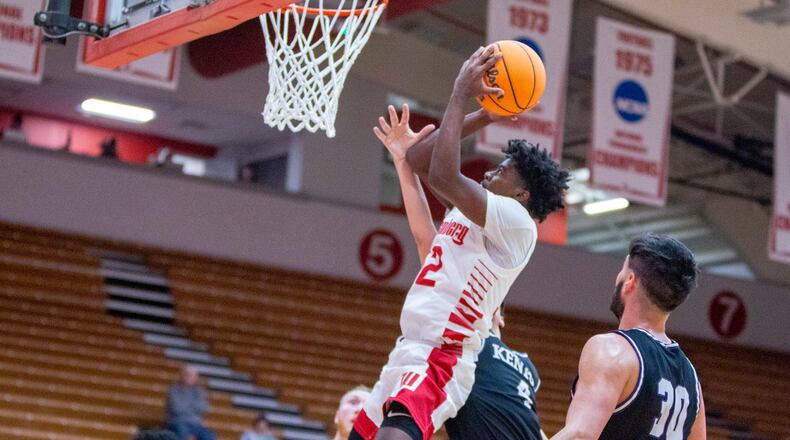 Wittenberg guard Trey Killens shoots during the first half of Wednesday night's game against Kenyon at Pam Evans Smith Arena. CONTRIBUTED/Jeff Gilbert