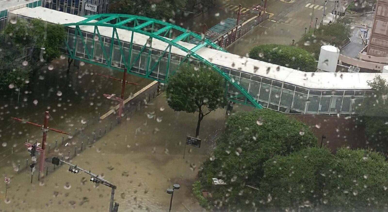 The view from the Texas Children's Hospital room of Versailles resident Aiden Myers, who underwent brain surgery the day Hurricane Harvey hit. CONTRIBUTED PHOTO: Danielle Myers