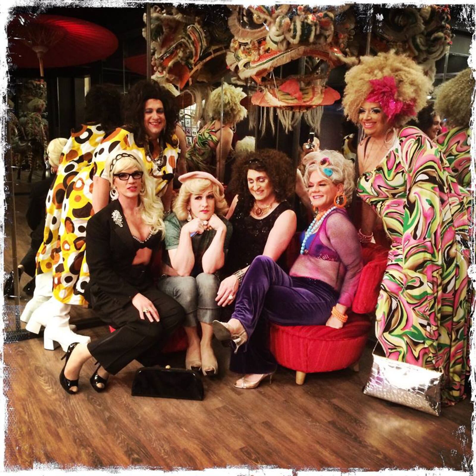 Tom Rumpke as Taj Mahal with other members of the Rubi Girls (Source: Facebook)