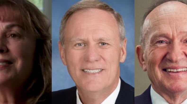 (From Left) Capt. Carolyn 'Abby' Auclair; Lt. Col. Mike 'Scoop' Jackson (Ret.); Capt. Guy Gruters