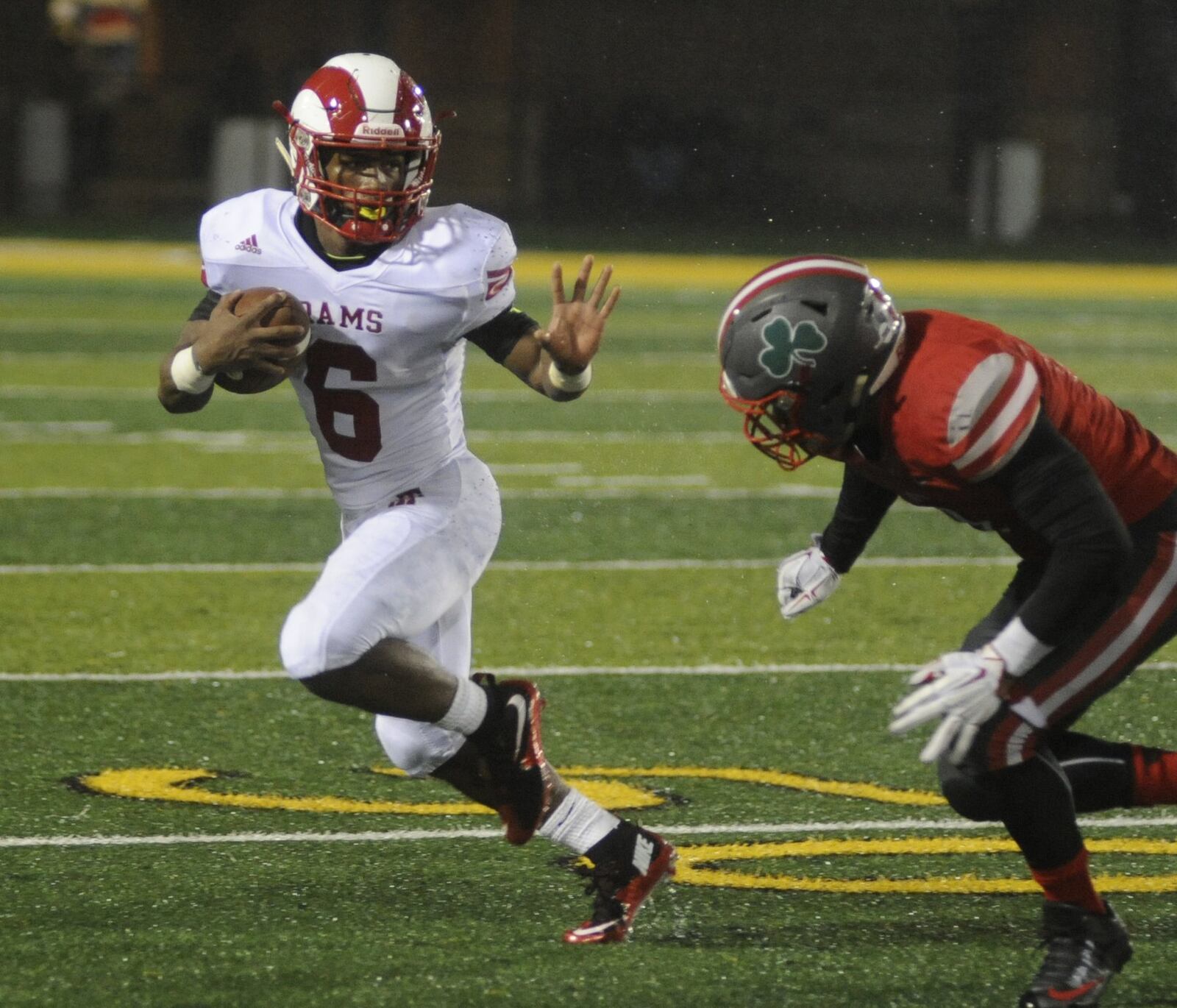 Trotwood RB Raveion Hargrove. Toledo Central Catholic defeated Trotwood-Madison 21-13 in a D-III high school football state semifinal at Sidney’s Memorial Stadium on Friday, Nov. 27, 2015. MARC PENDLETON / STAFF