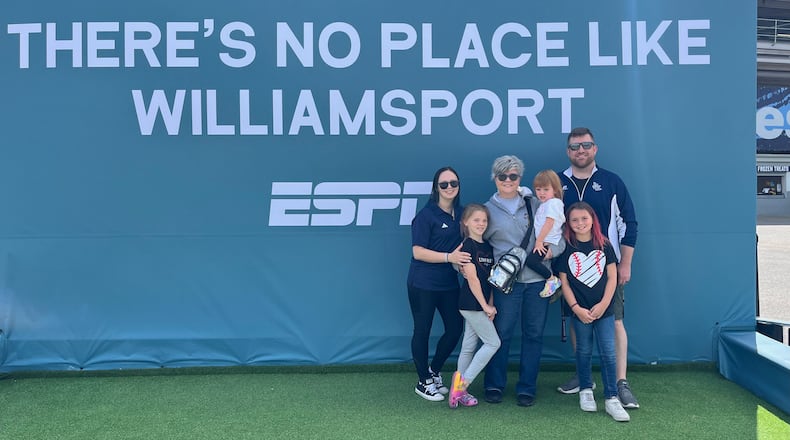DJ Rose, top right, poses for a photo with his family at the Little League World Series in Williamsport, Pa. Contributed photo