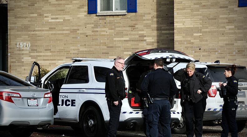 Dayton police responded to a report of a stabbing at an apartment in the 1500 block of Woodman Drive Thursday, Dec. 15, 2022. MARSHALL GORBY / STAFF