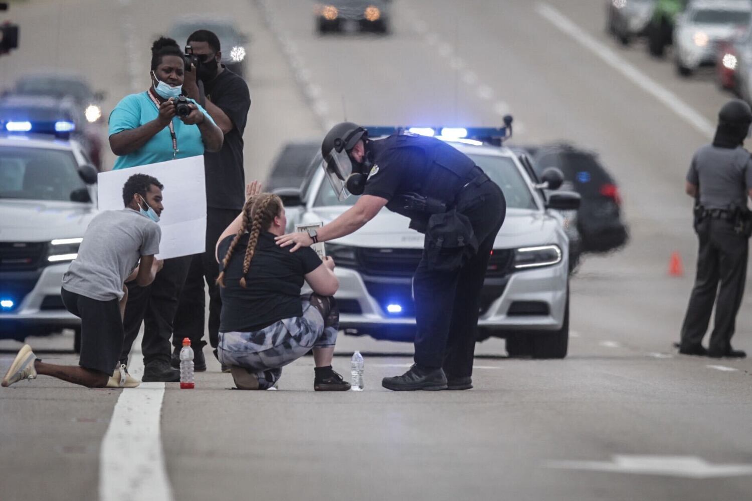 PHOTOS: Tear gas used during Beavercreek protest at busy intersection