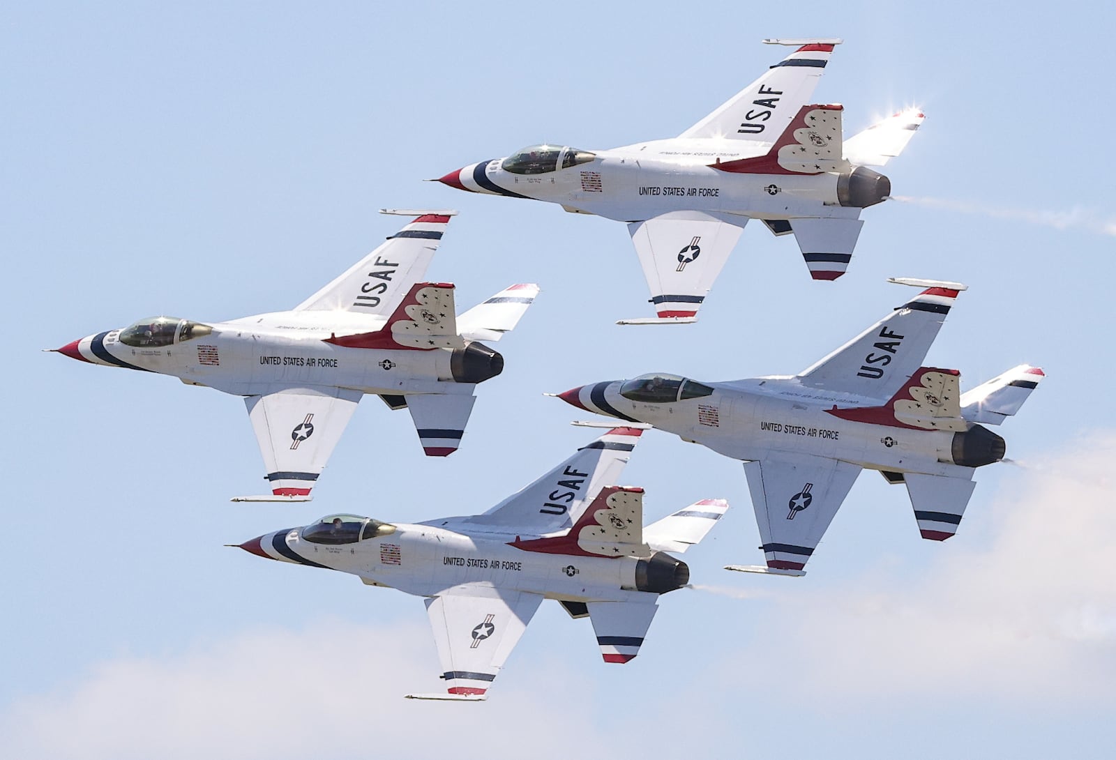 The United States Air Force Thunderbirds performed for the second time this weekend at the CenterPoint Energy Dayton Air Show on Sunday, June 22. BRYANT BILLING / STAFF