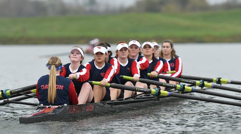 Dayton rower Taylor Alexander (second from left). CONTRIBUTED