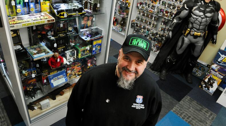Rob Eldridge, owner of the Route 68 Vintage Toys and Collectibles and Toy Mart in Xenia. MARSHALL GORBY\STAFF