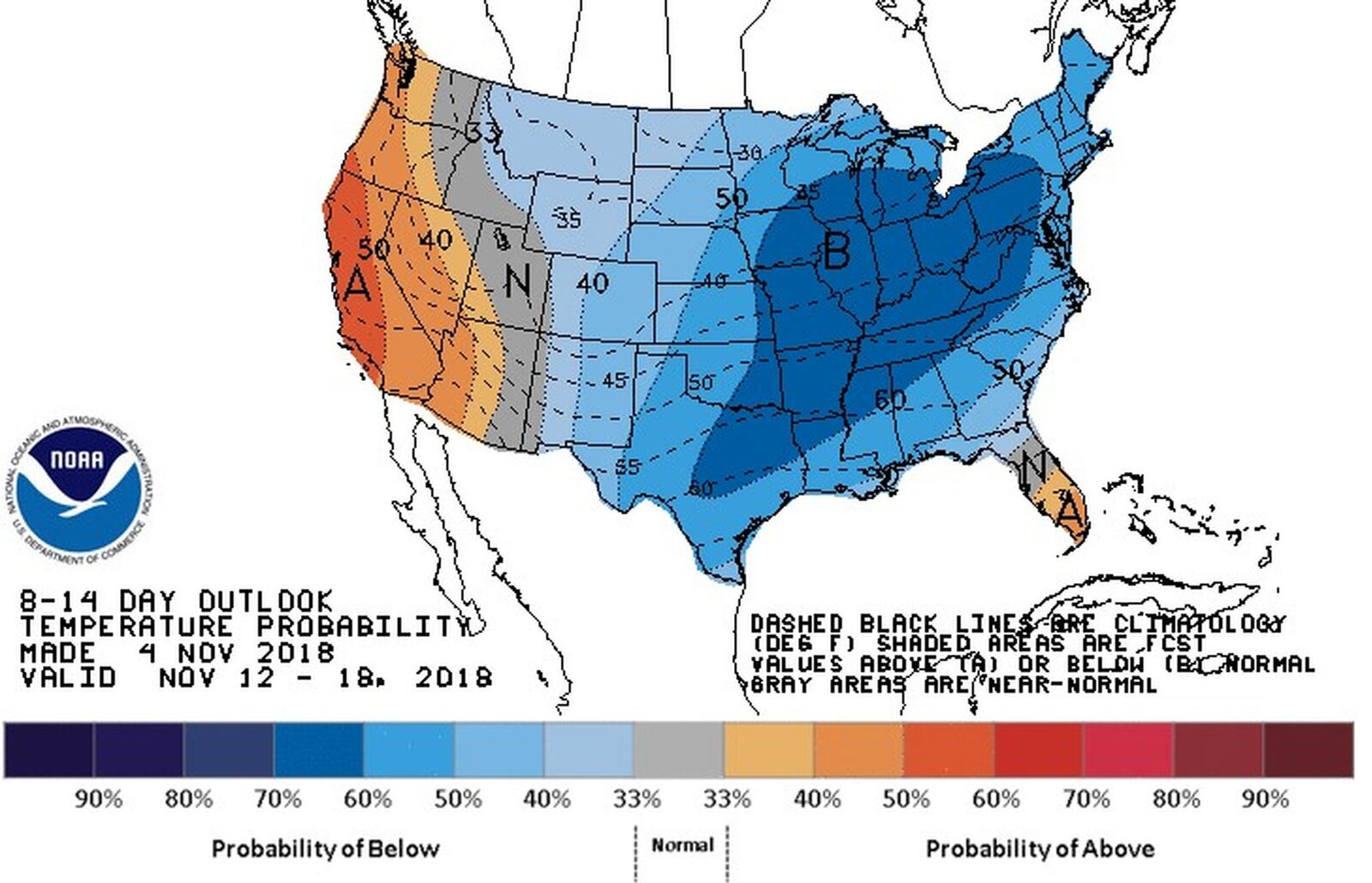 The climate outlook for this week includes the likelihood of some wintry weather. CONTRIBUTED/NOAA