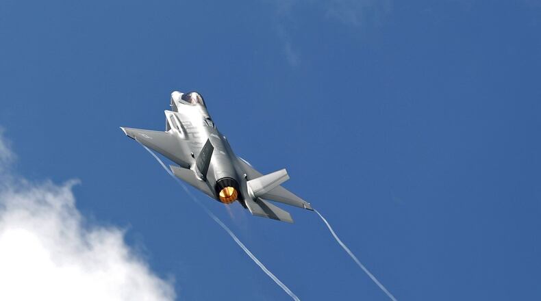 The F-35A Lightning II performs at the Vectren Dayton Air Show in June, 2017. TY GREENLEES / STAFF