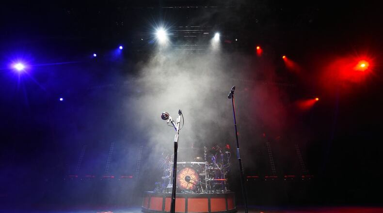 The band Godsmack prepares to play at The Pearl concert theater at Palms Casino Resort on November 14, 2015 in Las Vegas, Nevada.