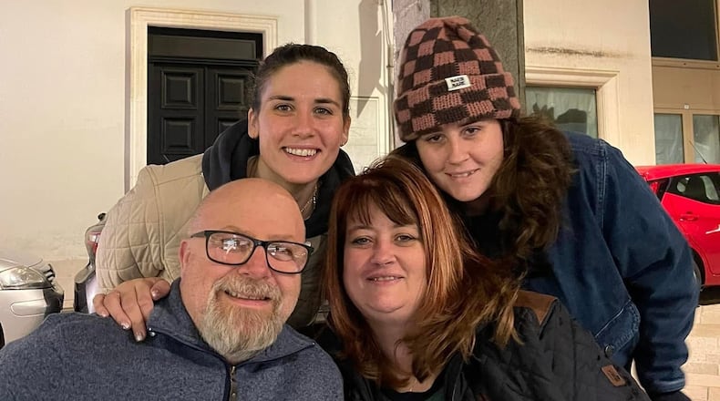 Franco and Karen Gallo with their daughters, Jess and Alexa, own Franco the Foodie in New Carlisle. PHOTO CONTRIBUTED BY KAREN GALLO.