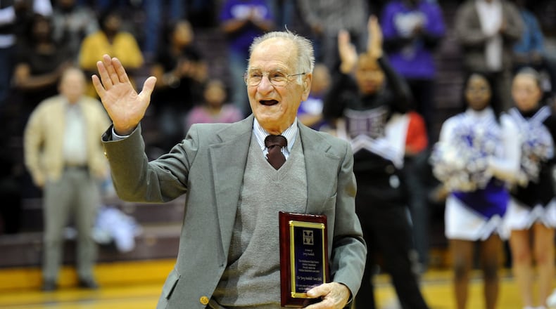 Former longtime Middletown Journal sports editor Jerry Nardiello died Friday. He was 97. The scorer's table at Wade E. Miller is named in his honor. FILE PHOTO