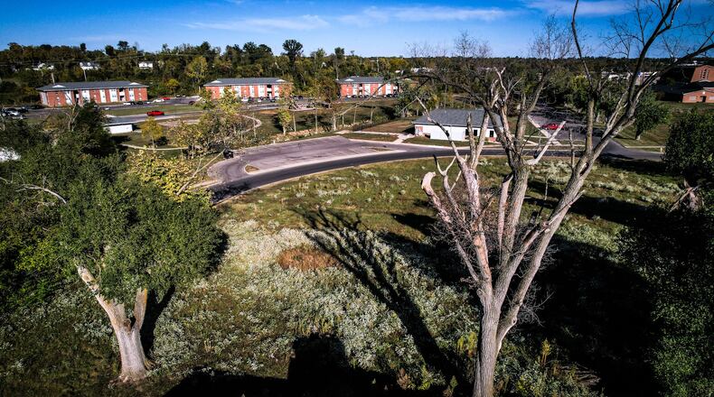 Westbrook Village Apartments in Trotwood was among the areas of the city hardest hit by tree loss from the tornadoes on Memorial Day 2019. JIM NOELKER/STAFF