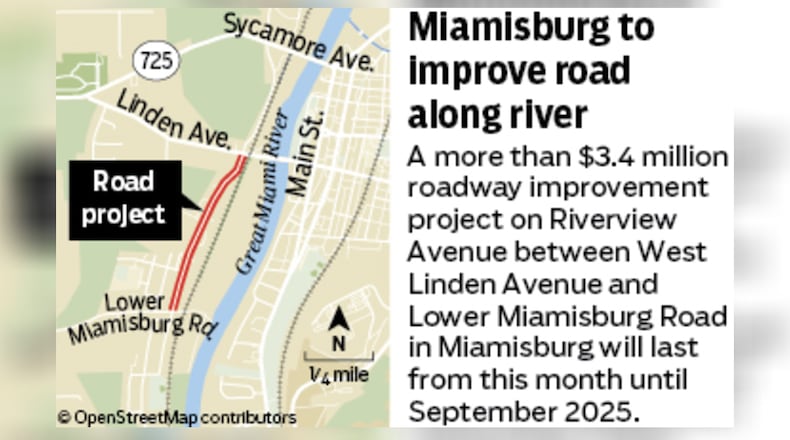 A more than $3 million roadway improvement project on Riverview Avenue between West Linden Avenue and Lower Miamisburg Road in Miamisburg will last from this month until September 2025.