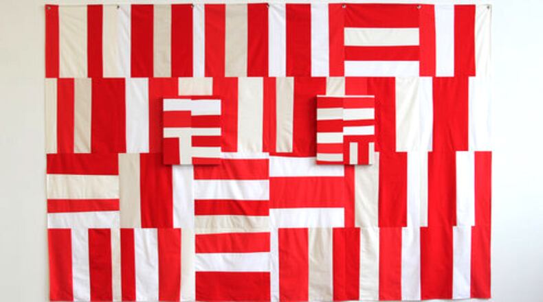 'You Don't Get it, Do You' by artist Heather Jones. Created from sewn cotten, wood panels and grommets. The piece is part of With Devotion, an exhibition that will kick off the Still SHE Creates series on Friday, Jan. 17 at The Co in Dayton. CONTRIBUTED PHOTO