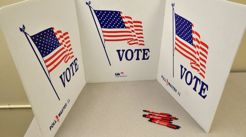 Voting booths will be cleaned and socially distanced again in 2021's May primary and special election. MARSHALL GORBY\STAFF