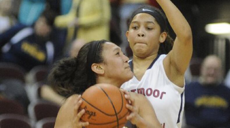 Alter’s Braxtin Miller (with ball) and teammate Libby Bazelak have signed with Oklahoma State and Duquesne, respectively. MARC PENDLETON / STAFF
