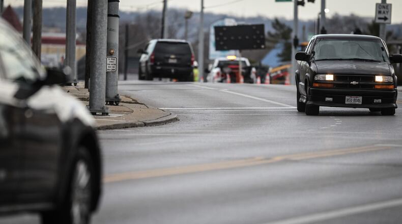 The city of Dayton has been awarded millions of dollars in state funding to put a large stretch of North Main Street on a “road diet” and make other safety changes, including softening a dangerous intersection often called “dead man’s curve.” JIM NOELKER/STAFF
