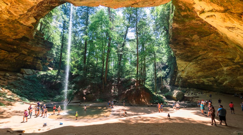 Ash Cave in Hocking Hills State Park has Ohio's largest recess cave. This stop features a horseshoe-shaped rim spanning 700 feet and runoff waterfall. Hocking Hills is among the locations featured in the new documentary "Ohio: Wild at Heart" premiering locally Sunday, Oct. 19 at the Boonshoft Museum of Discovery. ISTOCK
