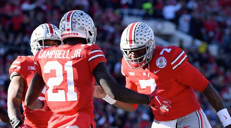 in the Rose Bowl Game presented by Northwestern Mutual at the Rose Bowl on January 1, 2019 in Pasadena, California.