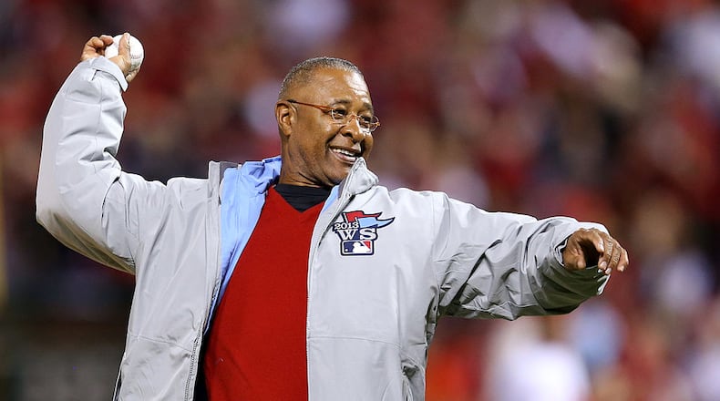 ST LOUIS, MO - OCTOBER 28: Hall of Famer Ozzie Smith throws the ceremonial first pitch prior to Game Five of the 2013 World Series between the St. Louis Cardinals and the Boston Red Sox at Busch Stadium on October 28, 2013 in St Louis, Missouri. (Photo by Rob Carr/Getty Images)