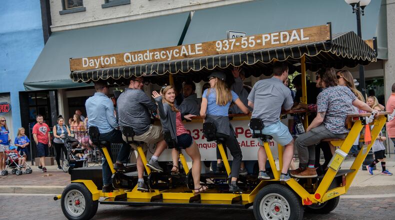 The Oregon District celebrated Kentucky Derby Day in Dayton on Saturday, May 5, 2018. The annual Derby Day Running of the Wieners race had its highest turnout in the three years since it's inception with 85 Dachshunds that competed. PHOTO / TOM GILLIAM PHOTOGRAPHY