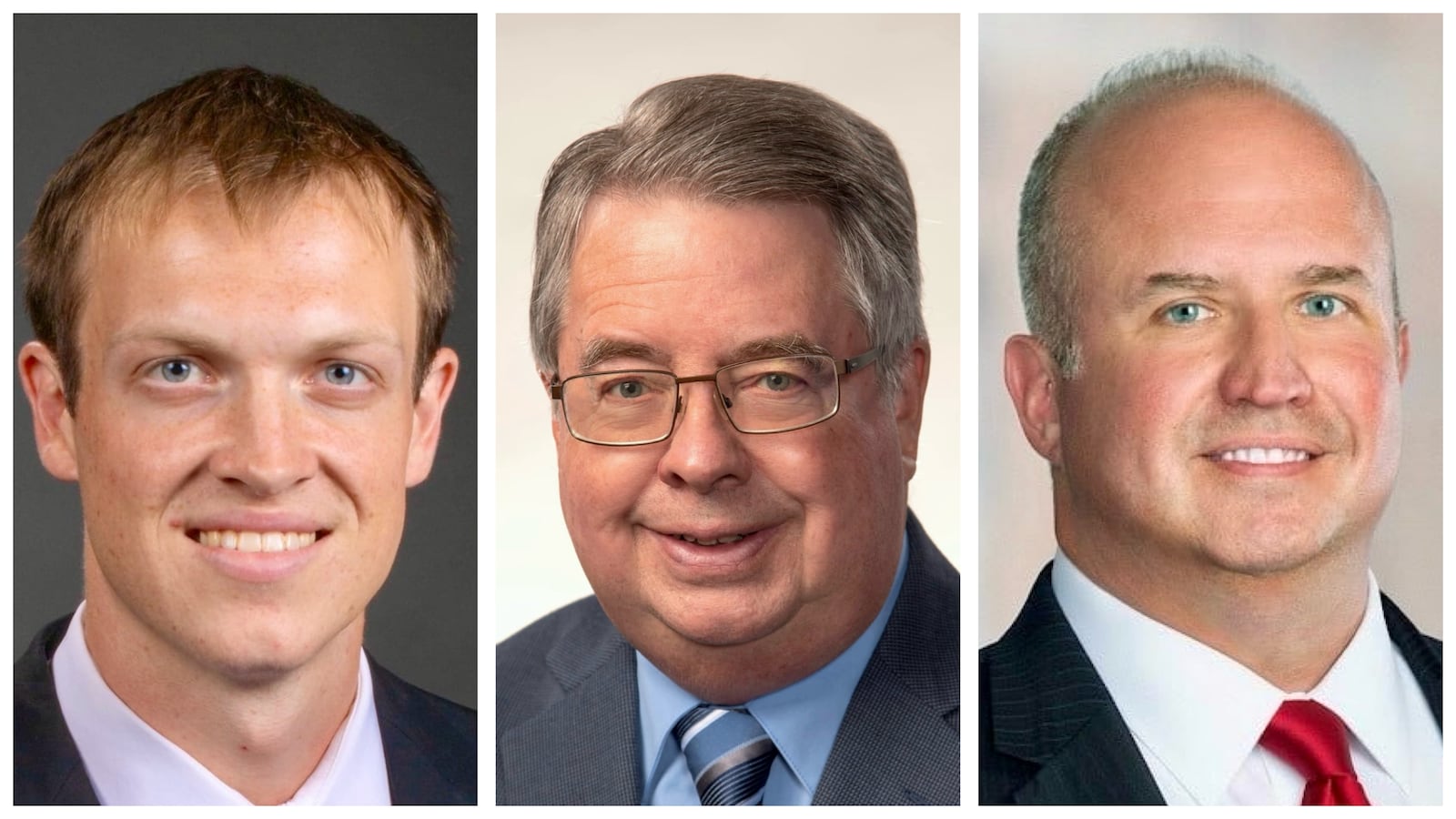 Three candidates are running for two spots on Miami Twp. Board of Trustees. They are (left to right) Drew Barry, Bob Matthews and Terry Posey Jr.