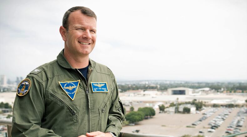 Capt. Tim Slentz looks over Naval Base Coronado, of which he assumed command Aug. 1. He is a graduate of Northmont High School and the University of Notre Dame. CONTIBUTED PHOTO