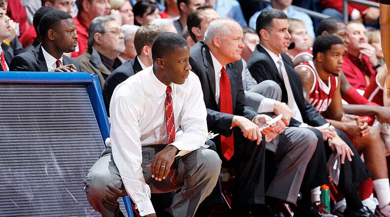 DAYTON, OH - DECEMBER 7: Alabama Crimson Tide head coach Anthony Grant looks on during the game against the Dayton Flyers at University of Dayton Arena on December 7, 2011 in Dayton, Ohio. Dayton defeated Alabama 74-62. (Photo by Joe Robbins/Getty Images)