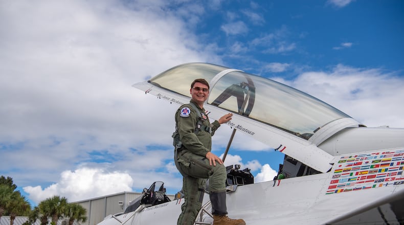 Pete flying with Thunderbirds, Oct. 14, 2021. Credit: United States Air Force Sgt. Cory W. Bush.