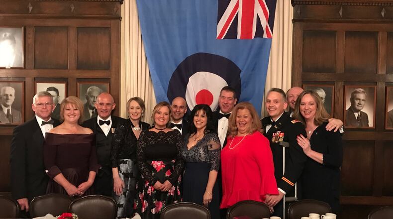 Members of the Royal Air Force and the U.S. Air Force marked the 100th anniversary of the British military branch at the Engineer’s Club of Dayton. CONTRIBUTED