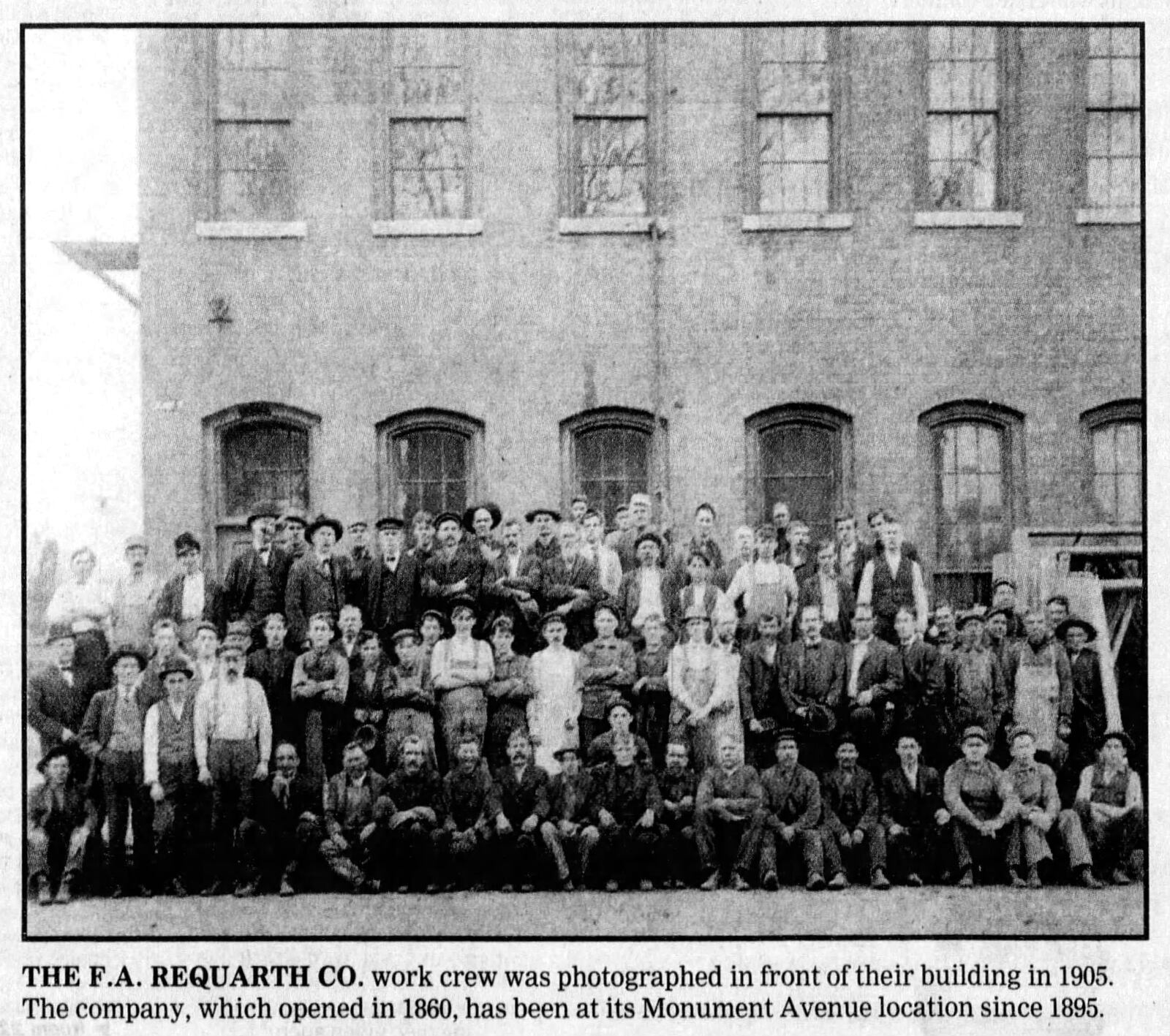 Requarth Lumber Company work crew in front of thier building in 1905. DAYTON DAILY NEWS ARCHIVES 1998.