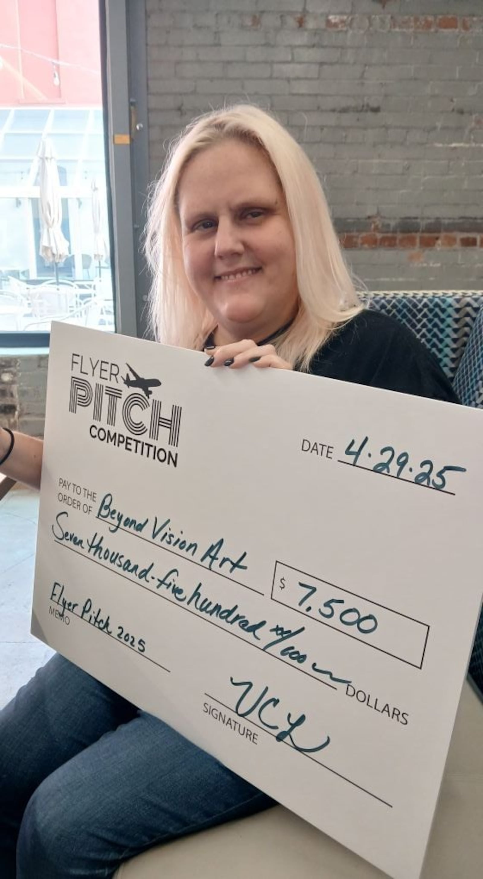 Beyond Vision Art took second place in the annual Flyer Pitch Competition’s nonprofit track, receiving $7,500. The funds will be used to establish a first-of-its-kind home for multisensory art in the Dayton area led by curator Molly Brockman. CONTRIBUTED