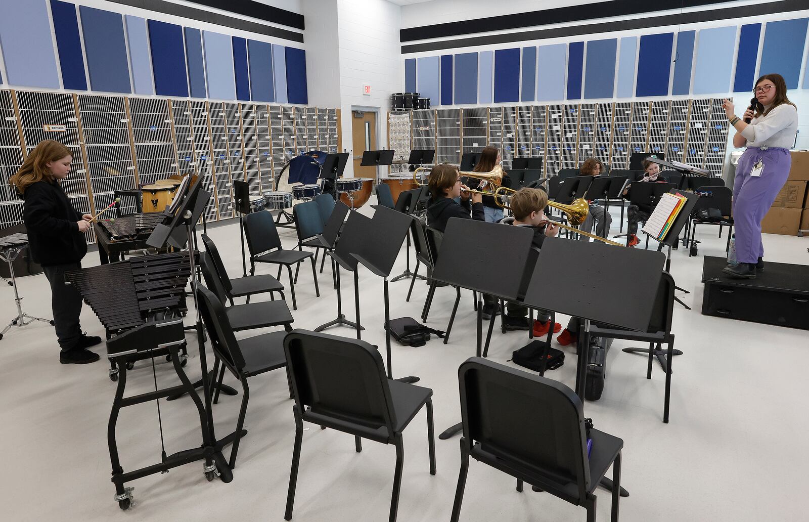 Inside the new Warner Middle School in Xenia. MARSHALL GORBY\STAFF